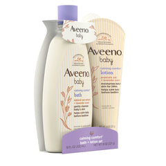Aveeno Baby Calming Comfort Bedtime Unisex Infant Baby Gift Set with W