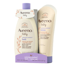 Aveeno Baby Calming Comfort Bedtime Unisex Infant Baby Gift Set with W