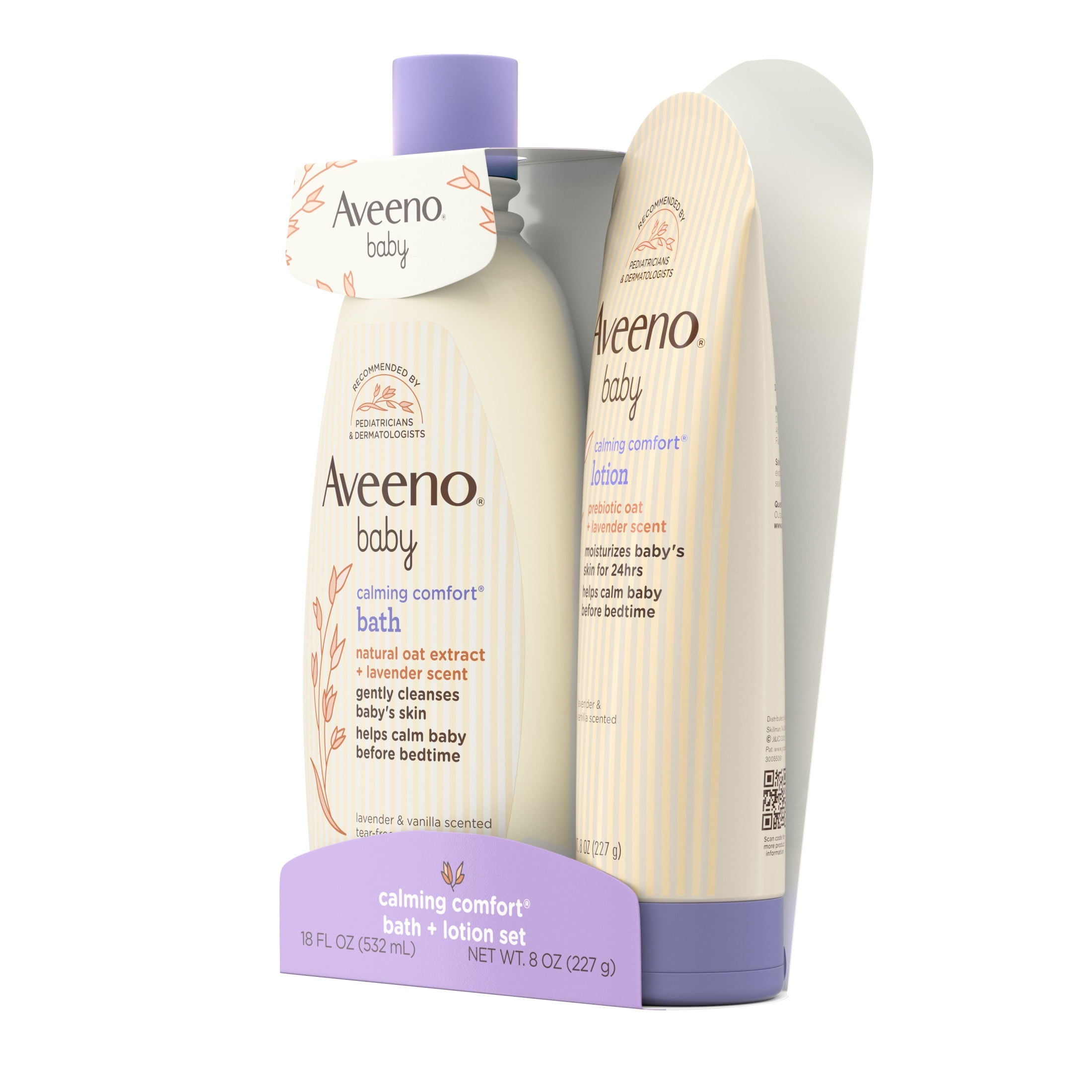 Aveeno Baby Calming Comfort Bedtime Unisex Infant Baby Gift Set with W