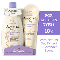 Aveeno Baby Calming Comfort Bedtime Unisex Infant Baby Gift Set with W